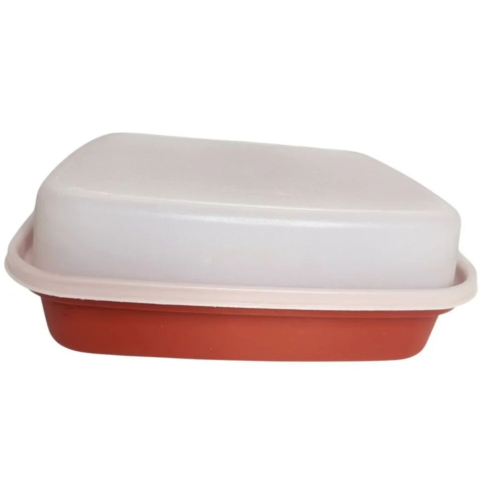 Vintage Tupperware #1518-4 Paprika Red Jr Season-N-Serve Meat Marinade Container